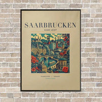 Thumbnail for SAARBRUCKEN - Poster - Canvas Framed - Beige