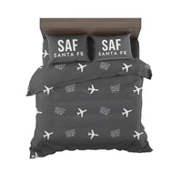 Thumbnail for Santa Fe Municipal Airport (SAF) Bedding Sets & Blankets - Bedding Set - Pattern - Black