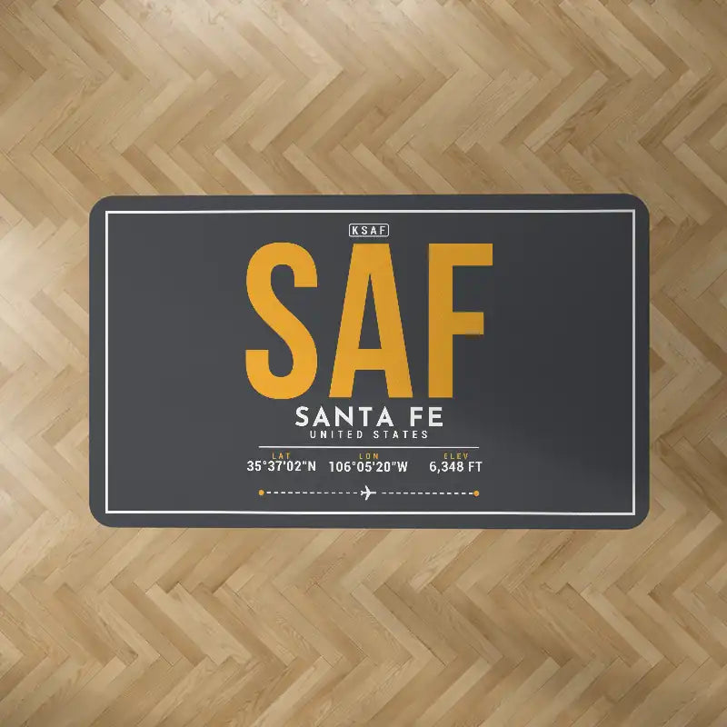 Santa Fe Municipal Airport (SAF) Carpets - Carpet Rectangle - ID Tag - Dark Gray