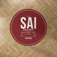 Thumbnail for Siem Reap Angkor International Airport (SAI) Carpets - Carpet Round - ID Tag + Name - Dark Red