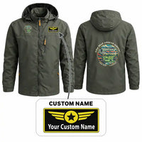 Thumbnail for Siem Reap Angkor International Airport (SAI) Stylish Jackets - Hooded Windbreaker - Badge + Name - Olive Green
