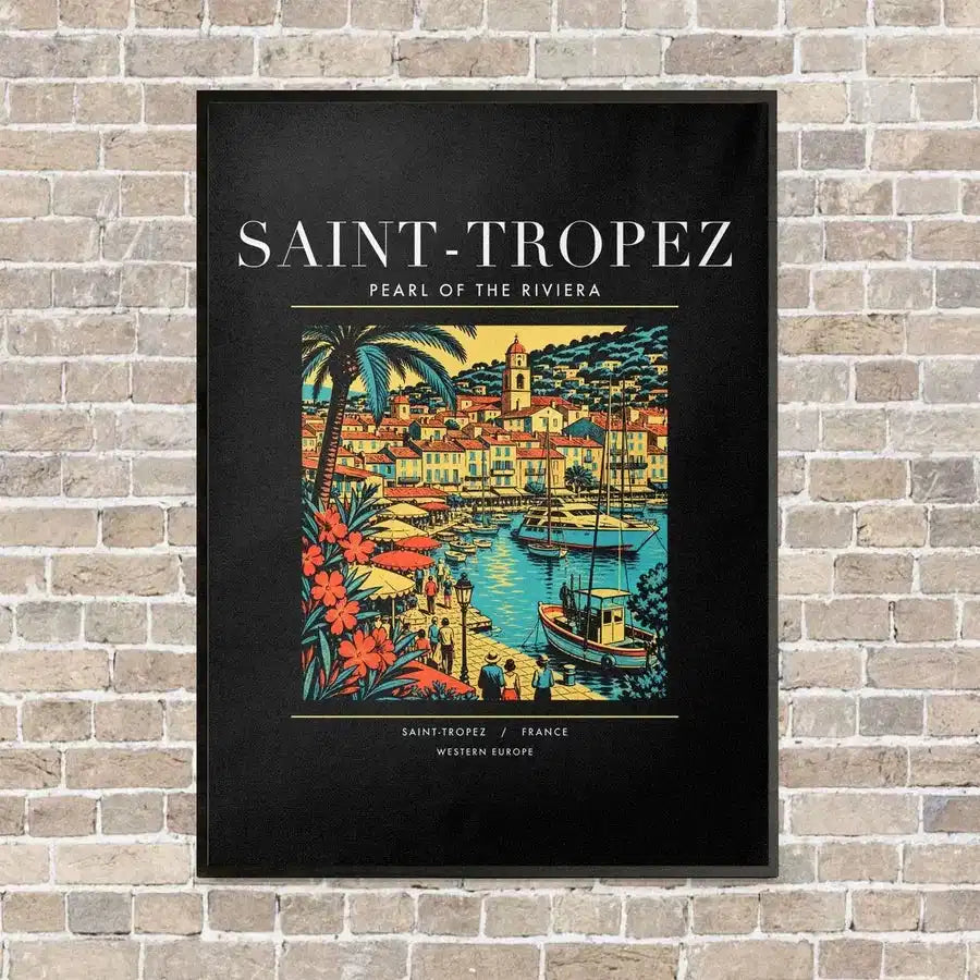 SAINT-TROPEZ - Poster - Canvas Framed - Black