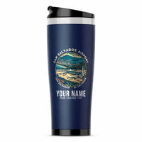 Thumbnail for Aeropuerto Internacional de El Salvador San Óscar Arnulfo Romero y Galdámez (SAL) Travel Mugs - Badge + Name - Stainless Steel (No Holder) - Dark Blue