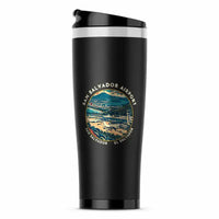 Thumbnail for Aeropuerto Internacional de El Salvador San Óscar Arnulfo Romero y Galdámez (SAL) Travel Mugs - Badge - Stainless Steel (No Holder) - Black