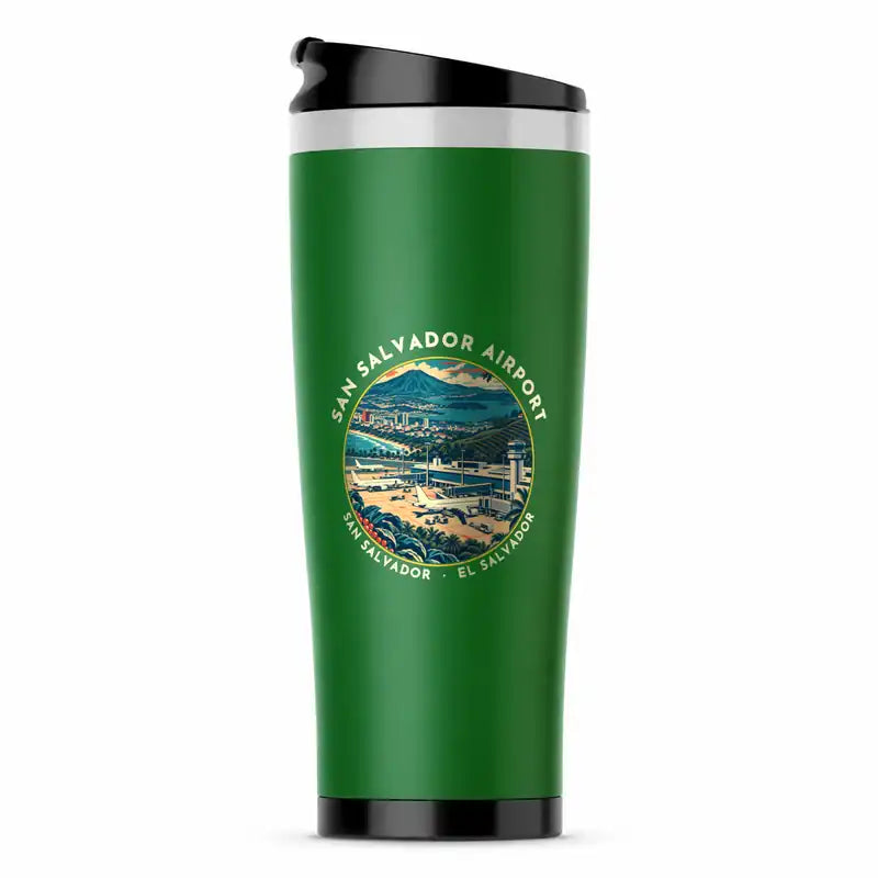 Aeropuerto Internacional de El Salvador San Óscar Arnulfo Romero y Galdámez (SAL) Travel Mugs - Badge - Stainless Steel (No Holder) - Green