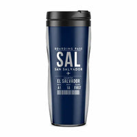 Thumbnail for Aeropuerto Internacional de El Salvador San Óscar Arnulfo Romero y Galdámez (SAL) Travel Mugs - Boarding Pass - Plastic (No Holder) - Dark Blue