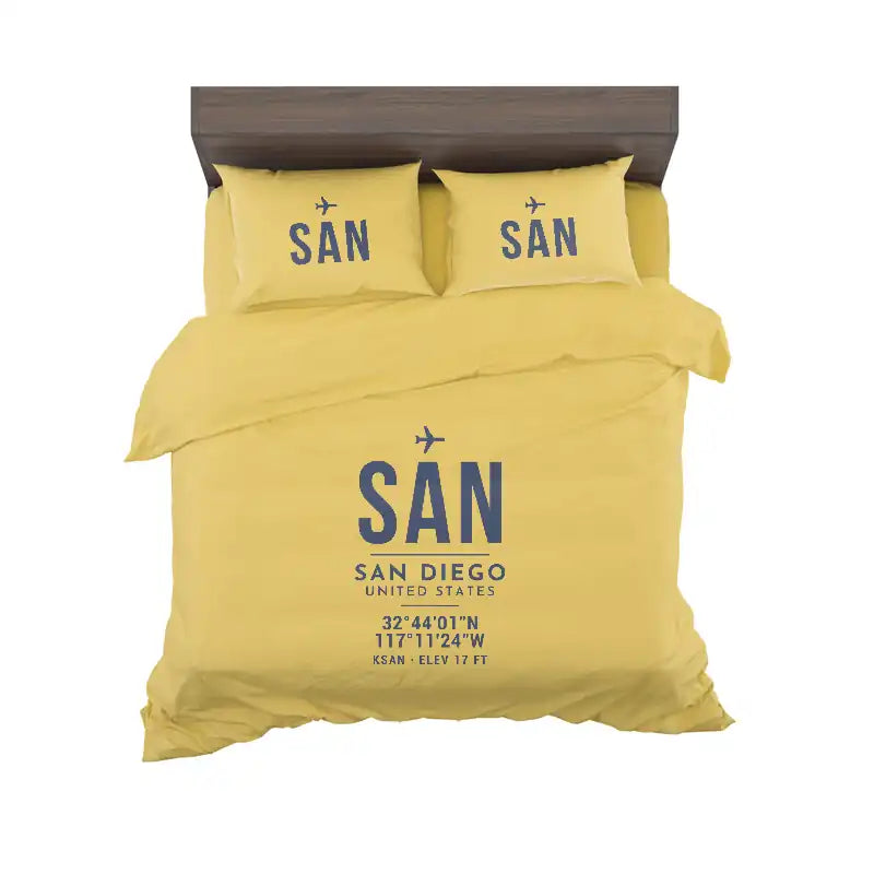 San Diego International Airport (SAN) Bedding Sets & Blankets - Bedding Set - ID Tag - Yellow