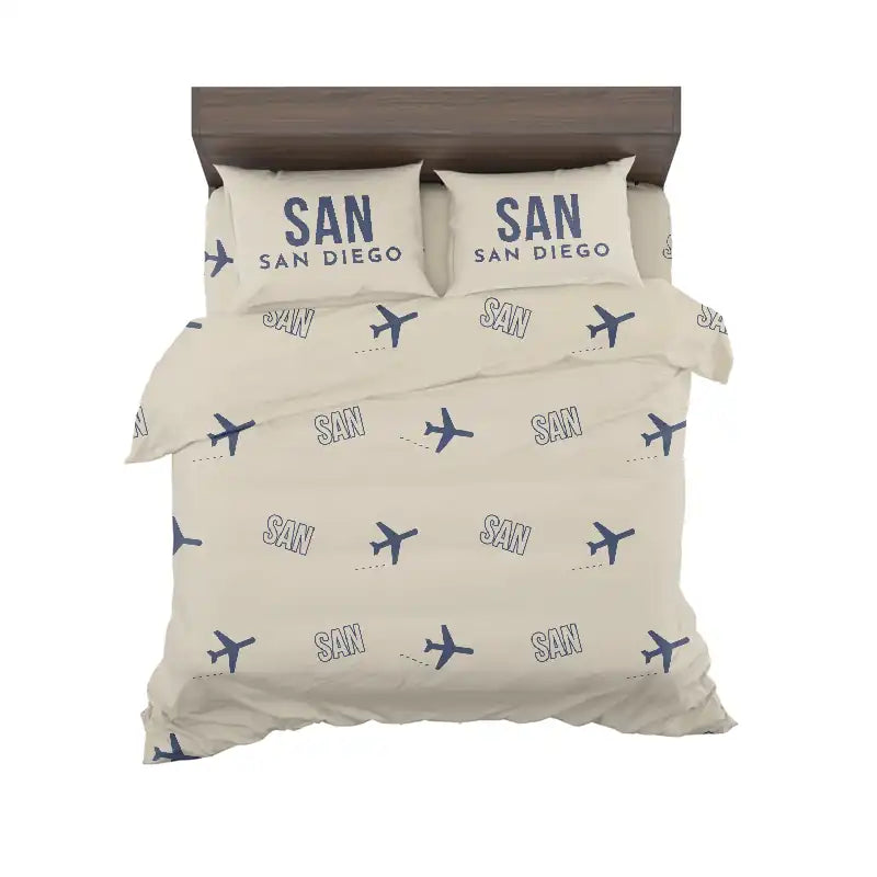 San Diego International Airport (SAN) Bedding Sets & Blankets - Bedding Set - Pattern - Beige