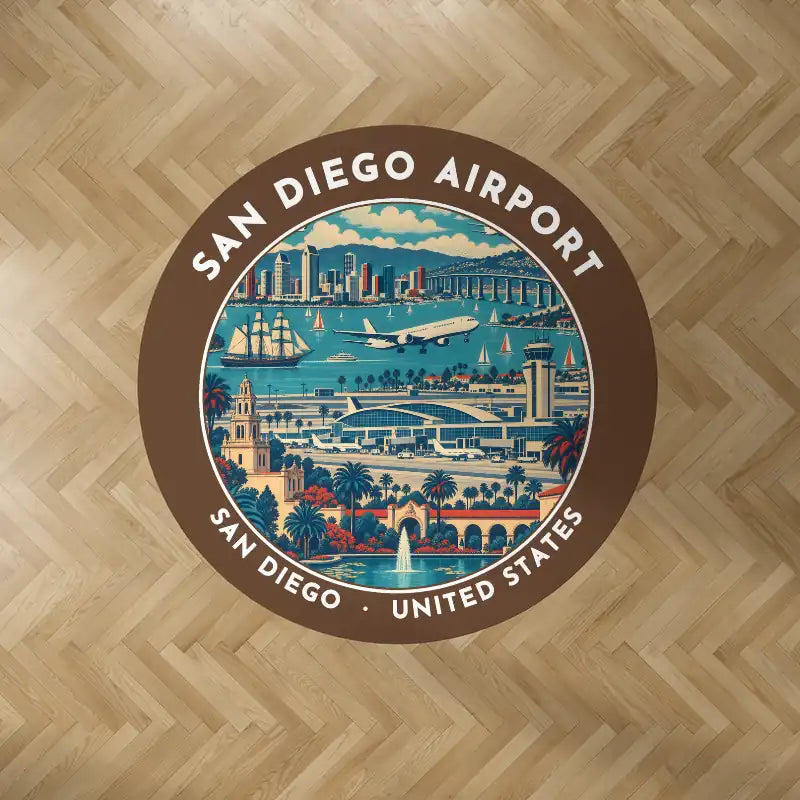 San Diego International Airport (SAN) Carpets - Carpet Round - Badge - Brown