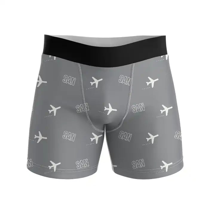 San Diego International Airport (SAN) Men Boxers - Pattern - Gray