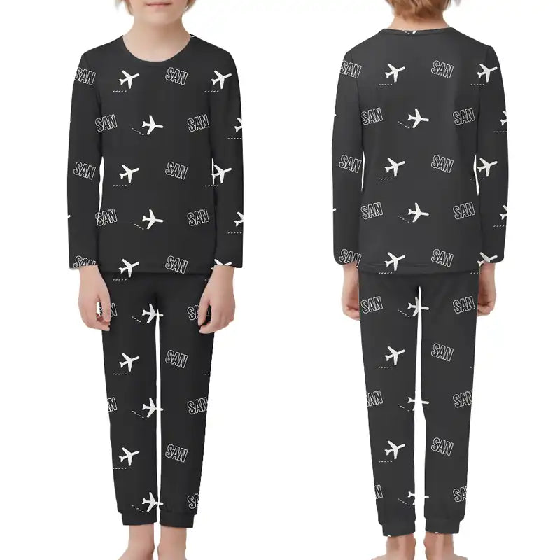 San Diego International Airport (SAN) Pajamas - Children Pajamas - Black
