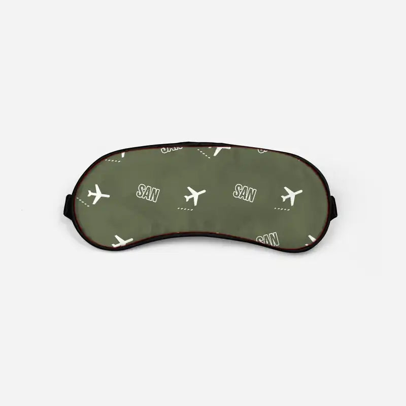 San Diego International Airport (SAN) Sleep Masks - Sleep Mask - Pattern - Green Army
