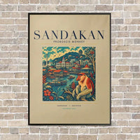 Thumbnail for SANDAKAN - Poster - Canvas Framed - Beige