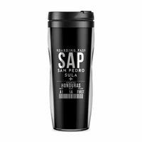 Thumbnail for Ramón Villeda Morales International Airport (SAP) Travel Mugs - Boarding Pass - Plastic (No Holder) - Black
