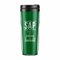 Thumbnail for Ramón Villeda Morales International Airport (SAP) Travel Mugs - Boarding Pass - Plastic (No Holder) - Green