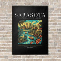 Thumbnail for SARASOTA - Poster - Canvas Framed - Black