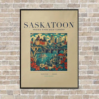 Thumbnail for SASKATOON - Poster - Canvas Framed - Beige