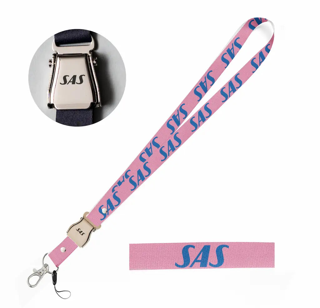 SAS Airlines seat belt lanyard - pink