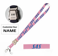Thumbnail for SAS Airlines seat belt lanyard - pink with name