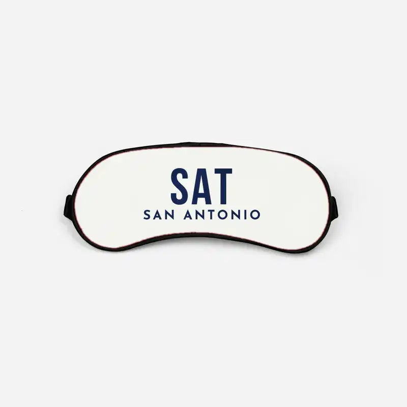 San Antonio International Airport (SAT) Sleep Masks - Sleep Mask - Code - White