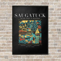 Thumbnail for SAUGATUCK - Poster - Canvas Framed - Black