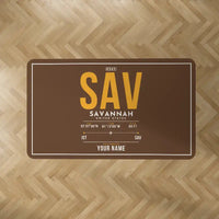 Thumbnail for Savannah-Hilton Head International Airport (SAV) Carpets - Carpet Rectangle - ID Tag + Name - Brown