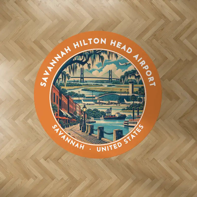 Savannah-Hilton Head International Airport (SAV) Carpets - Carpet Round - Badge - Orange