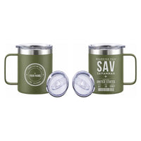 Thumbnail for Savannah-Hilton Head International Airport (SAV) Stainless Steel Mugs - Boarding Pass + Custom Back - Stainless Steel Mug - 14 oz / 400ML - Green
