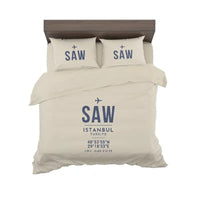 Thumbnail for Istanbul Sabiha Gokcen International Airport (SAW) Bedding Sets & Blankets - Bedding Set - ID Tag - Beige