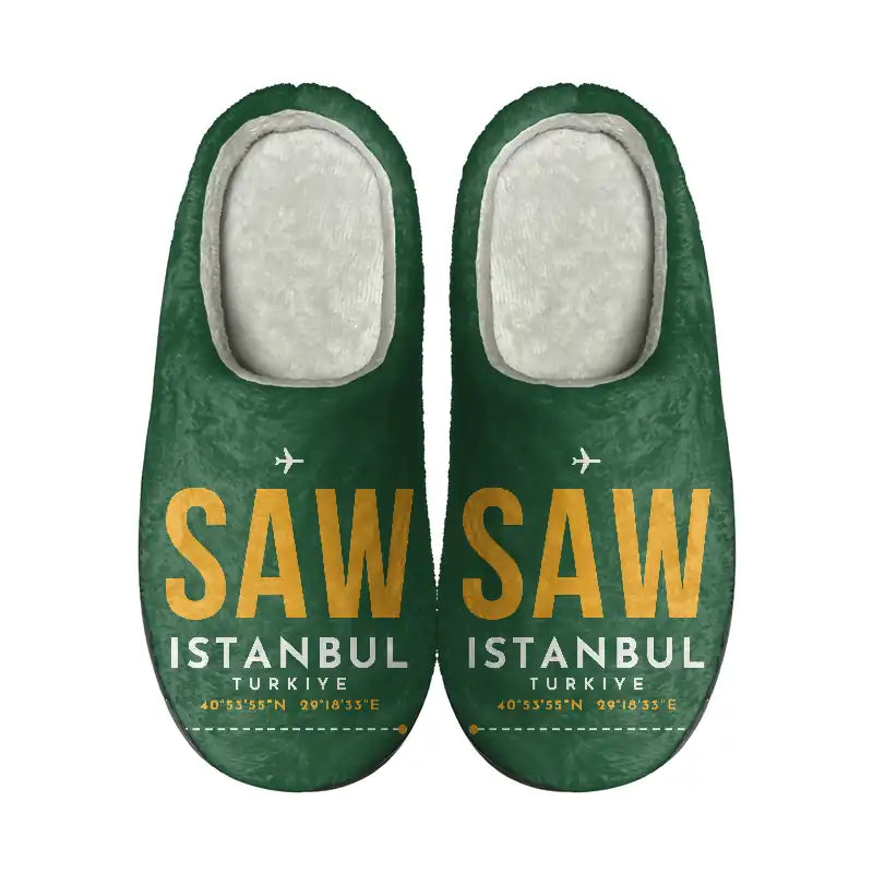 Istanbul Sabiha Gokcen International Airport (SAW) Slippers & Flip Flops - Slippers - Cotton - Code - Same - Green