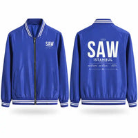 Thumbnail for Istanbul Sabiha Gokcen International Airport (SAW) Stylish Jackets - Baseball Collar - Tag - Royal Blue