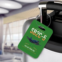 Thumbnail for SB2C-5 Helldiver design on green acrylic luggage tags, double-side print