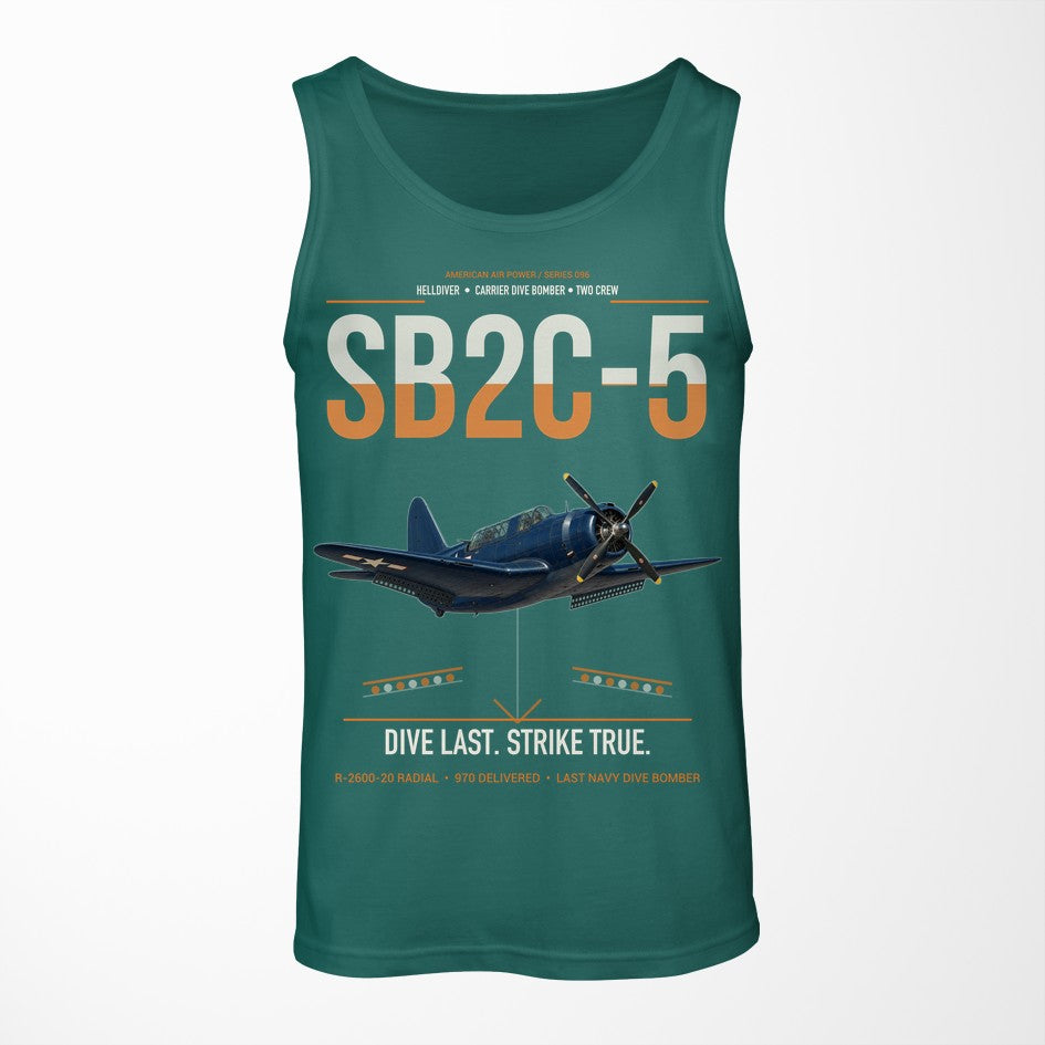 SB2C-5 Helldiver design on green tank top