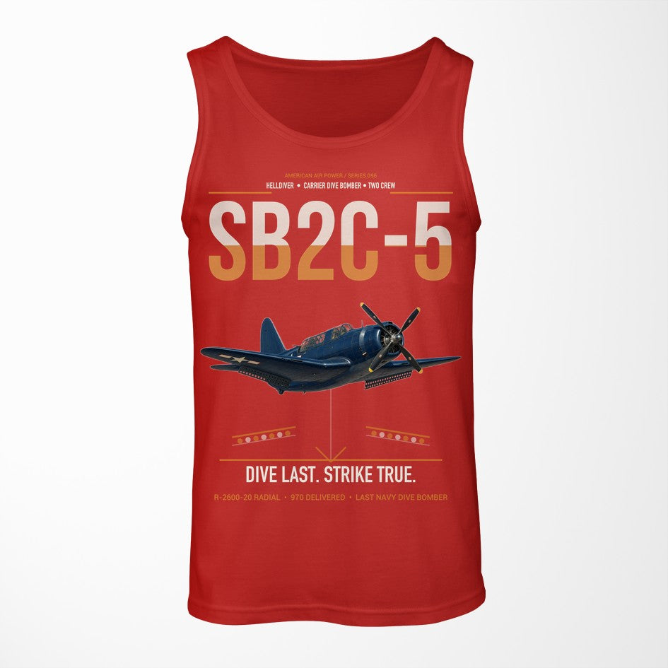 SB2C-5 Helldiver design on red tank top