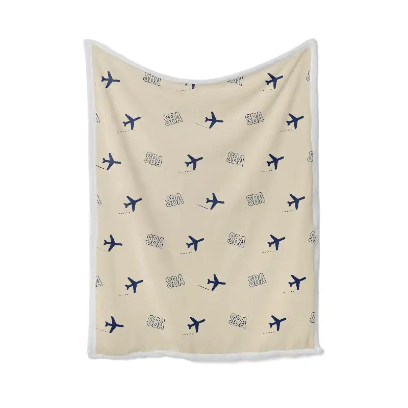 Santa Barbara Airport (SBA) Bedding Sets & Blankets - Blanket - Pattern - Beige