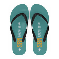 Thumbnail for South Bend International Airport (SBN) Slippers & Flip Flops - Slippers - Flip Flops - Code - Turquoise