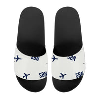 Thumbnail for South Bend International Airport (SBN) Slippers & Flip Flops - Slippers - Sport - Pattern - White