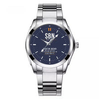 Thumbnail for South Bend International Airport (SBN) Aviator Watches - Classic - Navy Blue - Stainless Steel Band - For Men