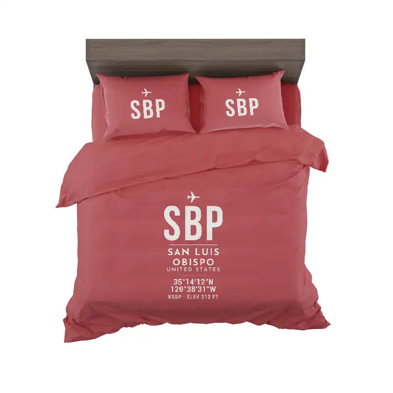 San Luis Obispo County Regional Airport (SBP) Bedding Sets & Blankets - Bedding Set - ID Tag - Red
