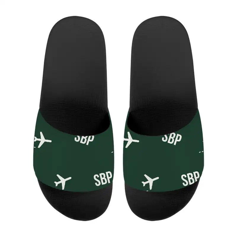 San Luis Obispo County Regional Airport (SBP) Slippers & Flip Flops - Slippers - Sport - Pattern - Dark Green