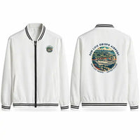 Thumbnail for San Luis Obispo County Regional Airport (SBP) Stylish Jackets - Baseball Collar - Badge - White