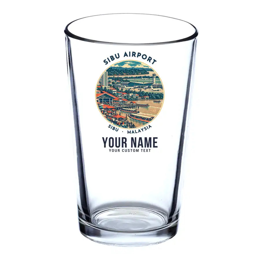 Sibu Airport (SBW) Glasses - Badge + Name - Beer & Water Glass