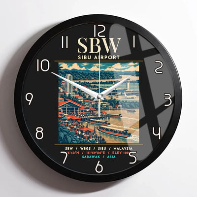 SBW - Poster - Wall Clock Framed - Black