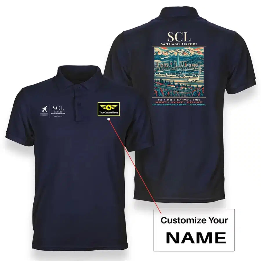 SCL - Poster - Double-Side Polo - Navy Blue + Name