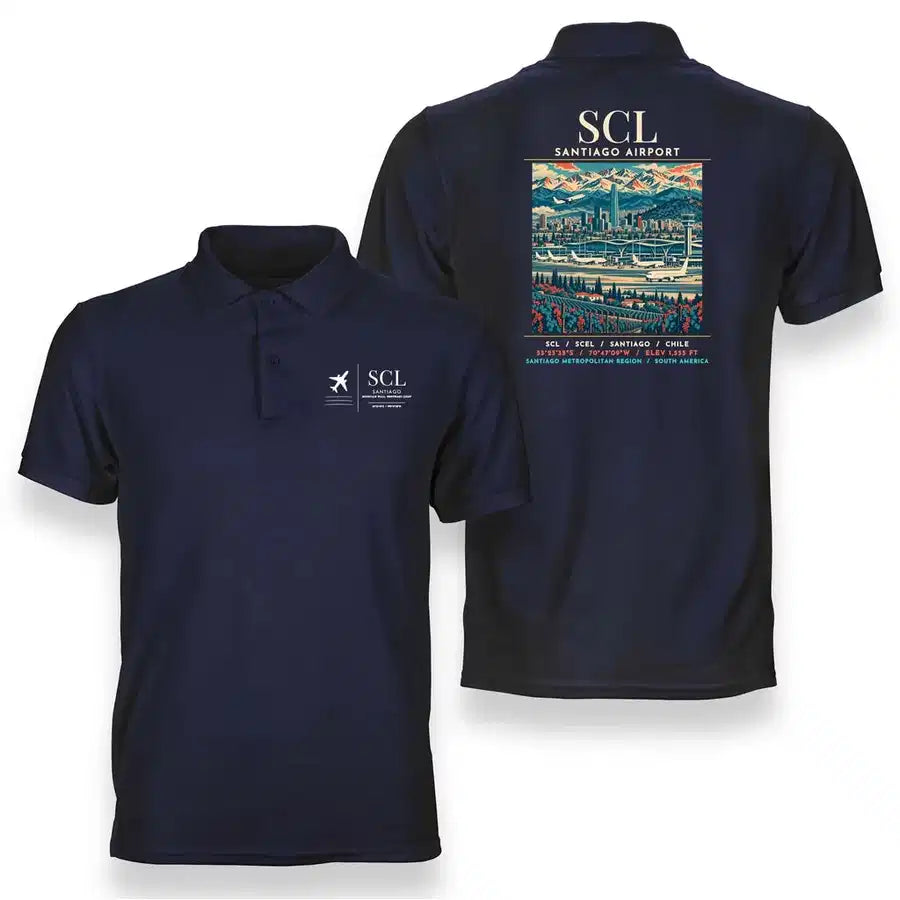 SCL - Poster - Double-Side Polo - Navy Blue