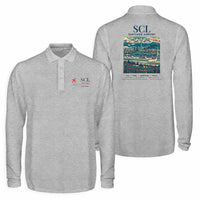 Thumbnail for Santiago Arturo Merino Benitez International Airport (SCL) Premium Polo T-Shirts - Poster - Long Sleeve - Gray