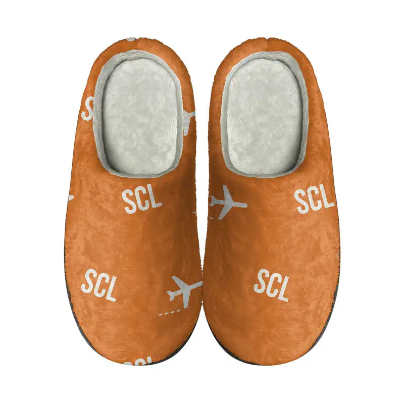 Santiago Arturo Merino Benitez International Airport (SCL) Slippers & Flip Flops - Slippers - Cotton - Pattern - Orange