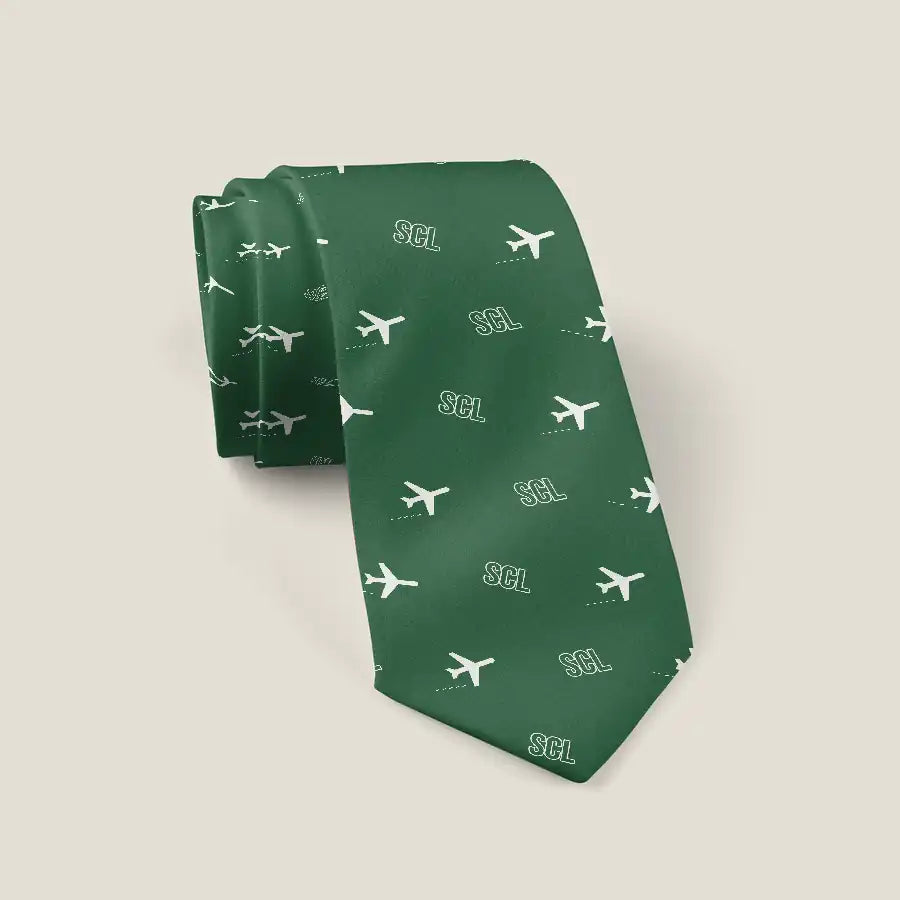 Santiago Arturo Merino Benitez International Airport (SCL) Ties - Tie - Pattern - Green