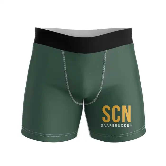 Saarbrucken Airport (SCN) Men Boxers - Code - Dark Green