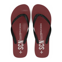 Thumbnail for Saarbrucken Airport (SCN) Slippers & Flip Flops - Slippers - Flip Flops - Code - Dark Red